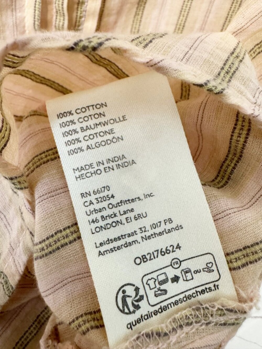 We The Free Forever Love Striped Top Size Large Boho Cottage Prairie Coquette - Picture 11 of 13